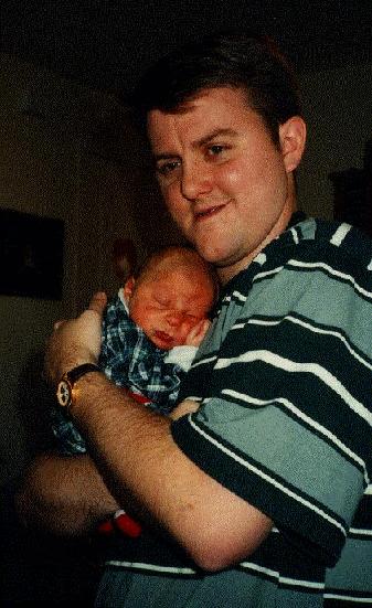 Dad and Brandon - 1 day old