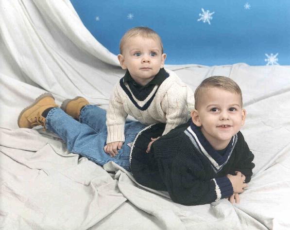 Brandon's and Zachary's 1999 Christmas Picture #1